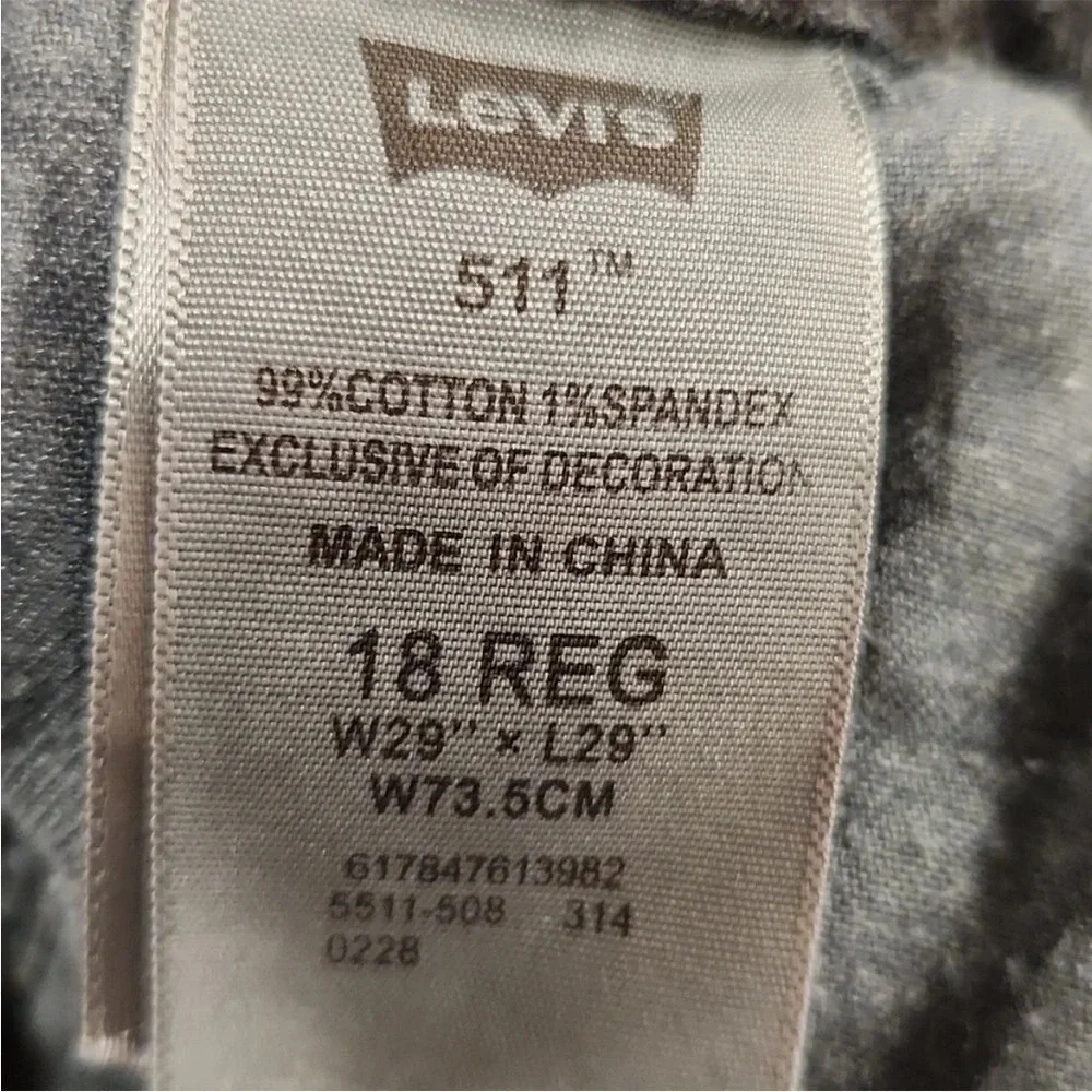 ☀️LEVI’S 511 Slim Charcoal Grey Jeans
